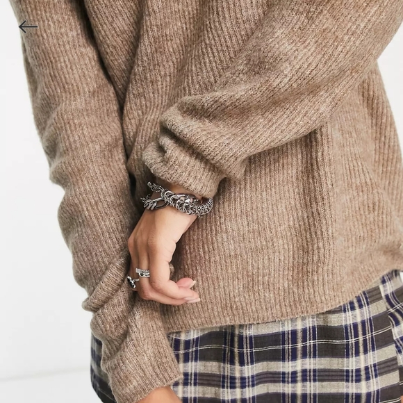 "Only V neck sweater" in brown marl - Picture 3 of 8